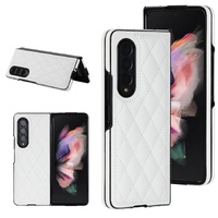 Foldable Microfiber Phone Case for Samsung Galaxy z Fold 4 - Rhombic Design - Black thumbnail