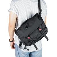 Waterproof Nylon Cycling Shoulder Bag Large Capacity Black thumbnail