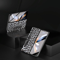 Leopard Print Phone Case with Holder for Samsung Galaxy z Fold 4 / 5g - Gold thumbnail