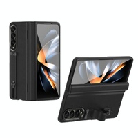 Samsung Galaxy z Fold 4 Leather Wristband Phone Case - White thumbnail