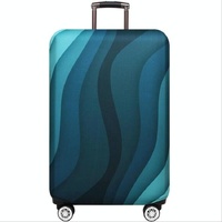Protective Elastic Luggage Covers - 25-28 Inch - Resistant to Abrasion and Dust - Green Ripple thumbnail
