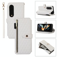 Foldable Diamond Lattice Phone Case for Samsung Galaxy z Fold 4 - White thumbnail
