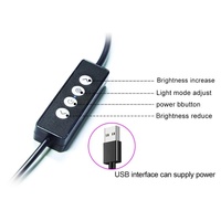 Portable Double Arm Fill Light with Phone Clip - Adjustable Brightness Black thumbnail