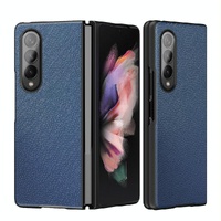 Foldable Cross Pattern Phone Case for Samsung Galaxy z Fold 4 / 5g - Foldable Design - Black thumbnail