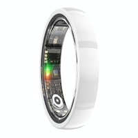 Smart Ring With Heart Rate Blood Oxygen Sleep & Sports Modes - Size 9 - White thumbnail