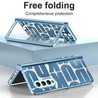 Foldable Electroplated Phone Case for Samsung Galaxy z Fold 4 5g with Hinge - Silver thumbnail
