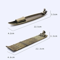 Fisherman Incense Burner with Ash Catcher and Stand - Bamboo Raft thumbnail
