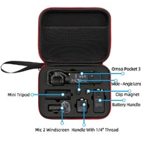 Dji Pocket 3 Camera Handbag - Storage Bag - Black Shell Red Inner thumbnail