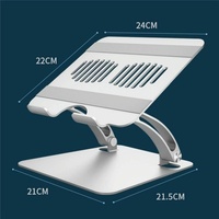 Adjustable Laptop Stand - Aluminum Alloy Desktop Riser - Grey thumbnail