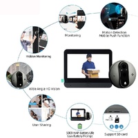 4.3 Inch Colour Screen Graffiti Hidden 1080P Wifi Smart Cat Eye Video Doorbell - White thumbnail