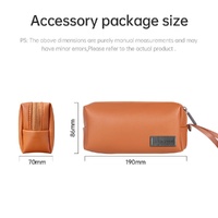 Waterproof Laptop Accessory Bag - Pu Leather - Grey thumbnail