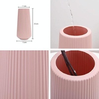 Versatile Plastic Flower Vase for Dry and Wet Arrangements - Pink thumbnail