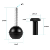 Adjustable Ball Head Adapter for Underwater Photography Lights - 1/4 Inch Black thumbnail