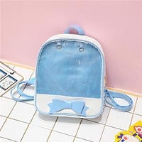 Mini Clear Kids Backpack with Bow - Perfect for School - Blue thumbnail