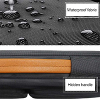 Waterproof Nylon Laptop Handbag with Trolley Strap - Fits 15-15.6 Laptops - Black thumbnail