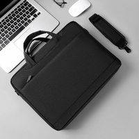 Thickened Airbag Laptop Messenger Bag - Fits 15.6-16.1 Inches - Black thumbnail