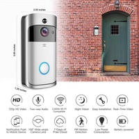 Smart Wifi Video Doorbell With Night Vision & Wide-Angle Camera - 720P Low Power Mobile Remote - Black thumbnail