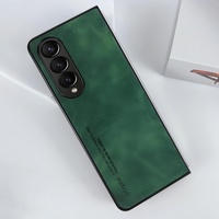 Crystal Leather Foldable Case for Samsung Galaxy z Fold 4 - Brown thumbnail