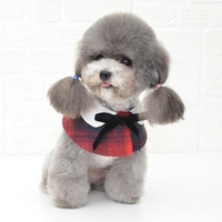 Dog Shawl Small Cloak Pet Bow Ttie Saliva Towel Pet Accessories - Size M - Black White Grid thumbnail