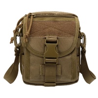 Army Style Oxford Cloth Crossbody Bag 17 X 15 X 8 Cm Shoulder Sling Hand Messenger Bag - Black thumbnail