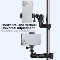 Adjustable Bike Handlebar Mount with Phone Clamp - 360 Rotation thumbnail