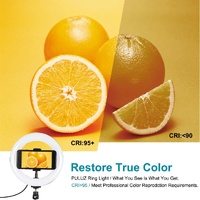 7.9 Led Ring Light with Tripod and Phone Clamp - 3 Modes Dual Colour Temperature Dimmable - Black thumbnail
