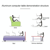 Foldable Laptop Stand with Dual Fans & Mouse Pad - 360 Degree Adjustable - Black thumbnail