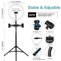 11.8 Rgbw Led Ring Light Kit with Mount Dual Phone Brackets and Remote Control thumbnail