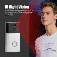 Smart Wifi Video Doorbell With Night Vision & Motion Detection - Black thumbnail
