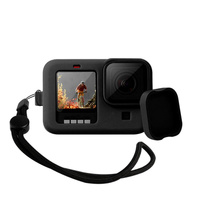 Silicone Case with Wrist Strap and Lens Cover for Gopro Hero10 / 9 - Black thumbnail