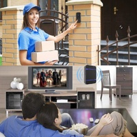 Wireless Waterproof Doorbell Receiver - 110Db Low Power 300M Range 53 Music Options Night Light - Black thumbnail
