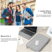 14-15 Inch Laptop Sleeve Briefcase With Zipper And Handle - Gray Blue thumbnail