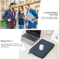 15-16.7 Inch Laptop Sleeve Briefcase With Zipper And Handle - Gray Blue thumbnail