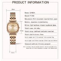 Women Oval Dial Quartz Watch with Simple Bar Scale - Belt Green thumbnail