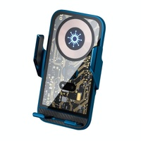 15w Fast Wireless Charger with Infrared Sensor for C10 Car Navigation - Transparent Stand - Golden thumbnail