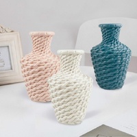 Versatile Plastic Vase for Fresh and Dried Floral Arrangements - Blue thumbnail