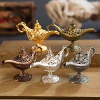 Metal Aladdin Magic Lamp Aromatherapy Home Decor Gift - Old Tin thumbnail