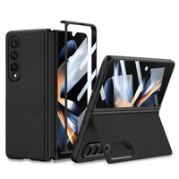 Foldable Leather Case with Stand for Samsung Galaxy z Fold 4 - Ultra Thin - Carbon Fiber thumbnail