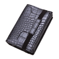 Rfid-blocking Aluminum Card Holder - Secure & Compact - Crocodile Black thumbnail