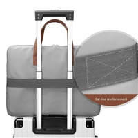 Stylish Pu Leather Laptop Bag - Briefcase Cover - Grey - 14 Inch thumbnail