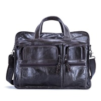 Men 15.6 Inch Business Handbag Casual Singer Shoulder Messenger Bag - Black thumbnail