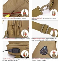 Men Oxford Cloth Crossbody Chest Bag Outdoor Leisure Single Shoulder Bag - Au Digital thumbnail