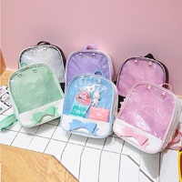 Mini Clear Kids Backpack with Bow - Perfect for School - Green thumbnail
