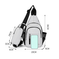 Men Oxford Cloth Chest Bag Casual Crossbody Shoulder Backpack - Light Grey thumbnail