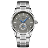 Waterproof Men Quartz Watch with Night Light - H9009b-g - Silver Black thumbnail
