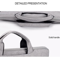 14.1-15.4 Inch Portable Laptop Shoulder Bag in Oxford Cloth & Nylon - Hemp Gray thumbnail