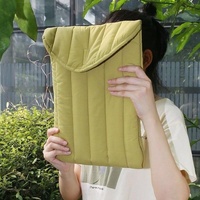 Lightweight Cotton Embroidery Inner Bag for Protection - Gray White - 12.9-13.3 Inch thumbnail