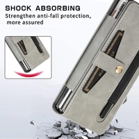 Shockproof Foldable Leather Case with Stylus for Samsung Galaxy z Fold 4 / 5g - Grey thumbnail