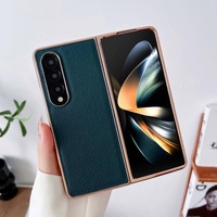 Skyline Series Nano Electroplating Pu Case for Samsung Galaxy z Fold 4 - Sky Blue thumbnail