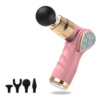 Compact Lcd Muscle Massager With Mini Fascia Gun - Red thumbnail
